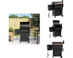 vidaXL Pelletbarbecue - Pelletbarbecues - Pellet Bbq - Pellet Roker - Pelletbarbecue met schoorsteen 104 cm ijzer zwart