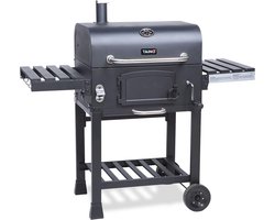 XL BBQ Rookoven Grillwagen - Houtskool Grill met Temperatuurweergave en Inklapbare Tafels