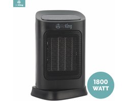 AirKing Elektrische Kachel - Compacte Keramische kachel met touchscreen - Kachelventilator 2 Standen 900 en 1800 Watt - Kantelbeveiliging - Draagbaar