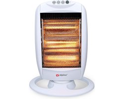 alpina Elektrische Kachel 1200W - Draagbare Halogeen Heater met 3 Warmtestanden - 25 x 9 x 38 cm - Wit