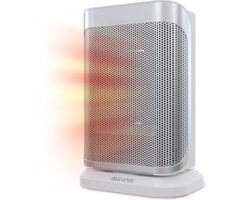 Auronic Keramische Kachel - Ventilatorkachel - 2 Standen - 1500W Heater - Elektrische Kachel met LED Indicatie - Roterend - Wit