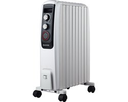 Auronic Olieradiator met Thermostaat - Elektrische kachel - Timer - 3 Standen - tot 2000W Heater - Wit