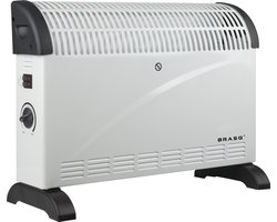 BRASQ Elektrische Convectorkachel - Elektrische Kachel - Compact en Geruisloos - Verstelbare thermostaat 750/1250/2000 watt - Verwarming wit - CH300