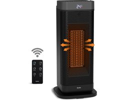 DDynter™ Elektrische Kachel - Keramische Heater met Timer, Afstandsbediening, Oververhittingsbeveiliging en Valdetectie - 2000 Watt Verwarming - Zwart (HW2002)