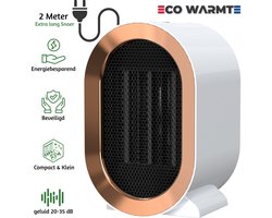 Eco Warmte - Premium Elektrische Kachel - 1200w/800w - elektrische verwarming - Kamer verwarming - Ventilatorkachel - Keramische Kachel - Mini Heater - Wit