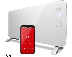 Elektrische Glasconvector Radiator - 2000 W - WIFI - Programmeerbaar Thermostaat, Stil, Geschikt voor Badkamer - Bediening via App