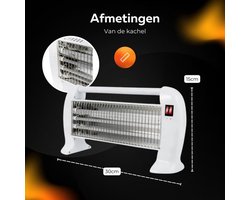 Elektrische kachel 2 Standen - Vrijstaand - Infrarood kachel - Infraroodkachel vrijstaand - Infrarood kachel - Straalkachel - Verwarming