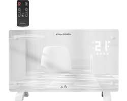 Erikssøn Instant Comfort Elektrische Kachel - Convectorkachel - Met Thermostaat, Afstandbediening, Timerfunctie en Overhittingbeveiliging - Paneelverwarming heater - Tot 20 m² - 1500W - Wit