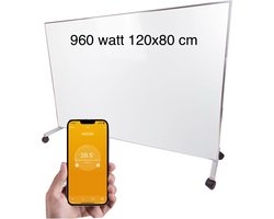 Infrarood paneel 960 watt | warmtepaneel | woonkamer geschikt tot 24m2 | Wifi | wielen set | verplaatsbaar. 120 cm x 80 cm !!!