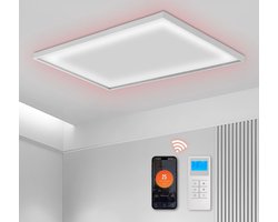 Infrarood Verwarming 770 Watt - Plafond - Elektrische Infrarood Verwarmingspaneel - Vrijstaand - Energiezuinig - met LED verlichting - voor een kamer van 12-14m² - IP44 - incl. afstandsbediening en thermostaat - Bescherming tegen oververhitting