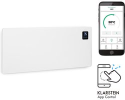 Klarstein Bansin Smart 2500 - Convector Kachel Voor 50M² - 2500W - Smart Home: Wifi Bediening Via Klarstein App - Flexibel In Gebruik: Wandmontage En Als Mobiel Staand - LED Display - Geschikt Voor In De Badkamer - Betrouwbaar En Praktisch - Wit