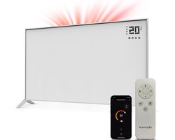 Komodo Infrarood Verwarmingspaneel - 800W - 100x60 cm - Verplaatsbaar & Hangend - Thermostaat - LED Display & WiFi App - Infrarood Verwarming, Elektrische Kachel, Paneel - Voor 10m2