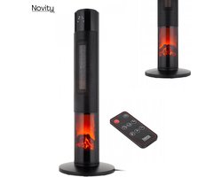 Novity® Teesa Keramische kachel Energiezuinig elektrisch - Timer - 18 tot 45° C - Met Thermostaat - Heaters elektrisch voor binnen -Sfeerhaard - Open haard imitatie