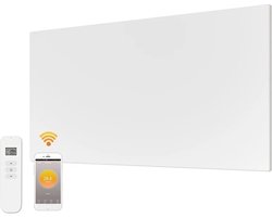 Slimme Quality Heating - QH-FR Serie infrarood verwarmingspaneel - infrarood paneel - infrarood heater - 90 x 119 cm - 1100Watt - wand en plafond montage - Wifi bedienbaar met bijgeleverde afstandsbediening - 5 Jaar garantie