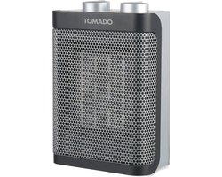 Tomado THC1501B - Keramische kachel - 24m² - 1500 watt - 2 warmtestanden - Zwart/grijs