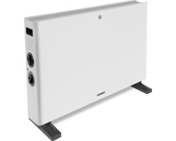 VONROC Elektrische kachel - Convectorkachel met ingebouwde radiator ventilator - 2 standen: 1250W/2000W - Regelbare thermostaat -  Verwarmt ruimtes tot 24m2 – Modern design - Wit