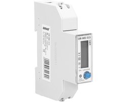 1-fase meertarief energiemeter met RS-485, 100A / 230V AC/50-60Hz, huidig: 5(100)A, pulsfrequentie: 1000 imp/kWh, signalering lezen: knipperend LCD, installatie rail: DIN TH-35mm