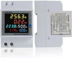 Digitale energiemeter DIN-rail 1-fase KWh-teller en ampèremeter - Multifunctionele wisselstroommeter AC 40-300V