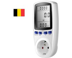 Energiemeter Belgie – Stroom meter - Verbruiksmeter – Energiekostenmeter – KWh meter – Stroomverbruik meter – Elektriciteitsmeter – Energiekosten - Stopcontact – Meerdere functies - BE Plug