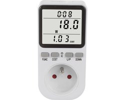 GreenBlue - Energiemeter – Verbruiksmeter - wattmeter - Elektriciteitsmeter – Energiekosten- Type E - 220-240V AC, 50Hz, max. belasting 16A, IP20, ingebouwde batterij, GB364 E