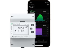 HomeWizard Eastron WiFi kWh meter 3-fase MID - 100A - Inzicht via App - DIN Rail