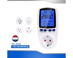 RebiGoods Energiemeter - Elektriciteitsmeter - Verbruiksmeter - Energiekosten - LED verlichting display - Stopcontact - Nederlandstalige handleiding