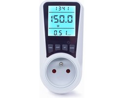 SEC24 KWH230FR Energiemeter met Led verlicht display - Stekker voor België en Frankrijk - Verbruiksmeter - Stroomverbruik meter - Elektriciteitsmeter - Energie besparen - voor het meten van Watt/Ampère/Voltage/KWH