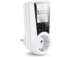 Stroomverbruikmeter met lcd-scherm - energiekostenmeter voor stopcontact - overbelastingsbeveiliging - 7 bewakingsmodi