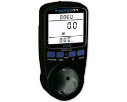 Thorgeon Socket Power Consumption Meter 16A EU Plug Black