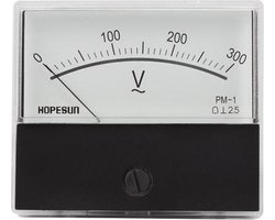 Velleman Analoge voltmeter, inbouwmontage, voor AC-spanningen tot 300 V, met nulregelaar, 60 mm x 47 mm