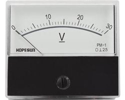 Velleman Analoge voltmeter, inbouwmontage, voor DC-spanningen tot 30 V, met nulregelaar, 70 mm x 60 mm