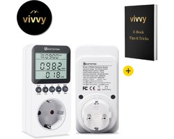 Verbruiksmeter Electriciteit 10 In 1 - Kwh Meter Met Display - Energiemeter Stopcontact Kostenefficiënt - 100% Tevredenheidsgarantie - 230V - Incl. Overbelastingsbeveiliging