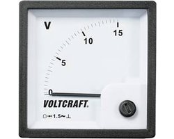 VOLTCRAFT AM-72x72/15V Analoog inbouwmeetinstrument AM-72x72/15 V 15 V/AC Draaispoel