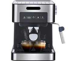 20 Bar Italiaanse Type Espresso Koffiezetapparaat - Espresso Machine - Machine Met Melkopschuimer Wand Voor Espresso - Inclusief Coffee Grinder - Koffie maler - Cappuccino - latte En Mokka - 850W - 220V - Zilver