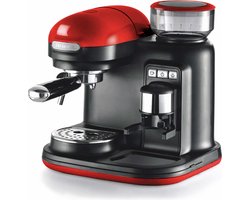 Ariete 1318 Moderna Espressomachine - Pistonmachine - met geïntegreerde koffiemolen - rood