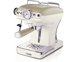 Ariete 1389/13 - Vintage Piston /Espressomachine - 900W - 0,9L tank inhoud - ook geschikt voor pads - Beige