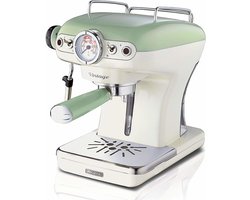 Ariete 1389/14 - Vintage Piston /Espressomachine - 900W - 0,9L tank inhoud - ook geschikt voor pads - Groen