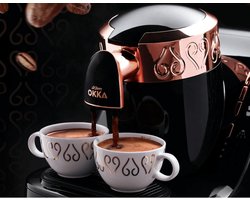 Arzum OKKA Turkish Coffee Machine| OK001BLACK| Black & Gold |Turks Koffizetapparat - Zwart & Goud - Full Automatic | 2 kopjes