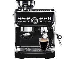 Carlovo Koffiezetapparaat - Espressomachine - Koffiezetapparaat bonen - Bonenmaler - Inclusief Koffiegrinder - 20 Bar - 1.5L Waterreservoir - Zwart