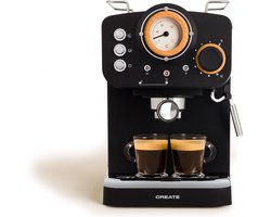 CREATE - Express Koffiemachine - Gemalen koffie - Espresso - Cappuchino - Machiato - Americano - THERA RETRO