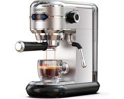 Dropon Koffiezetapparaat 20 Bar - Espressomachine - Cappuccino - Heet water - Koffieapparaat met bonen - melk opschuimen