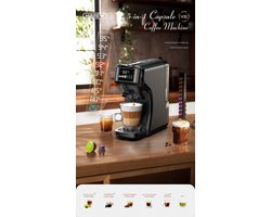 EliteNest® - Capsule Koffiezetapparaat - 6-in-1 - 20 Bar Hoge Druk - Warm & Koud - Nespresso/Dolce Gusto - Programmeerbare Extractie - Precisie Temperatuurregeling