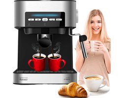 Espressomachine - Koffiezetapparaat - Koffiemachines - Zilver met Zwart