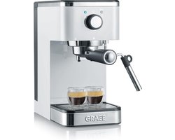 Graef Espresso piston machine ES401 Wit compact 14 cm breed 1400 Watt voor losse koffie en koffiepads