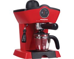 Heinner Espressomachine met RVS Filter 800W 3.5 Bar - Koffiezetapparaat met Temperatuurmeter Rood