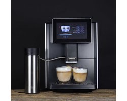 Hipresso DP2002 - volautomatische espressomachine Zwart/RVS - inclusief Hipresso DP2020 -Melkkan - Geborsteld RVS - melk beker