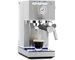 Klarstein Pausa Espressomachine - 1350 Watt - 20 Bar druk - Inhoud Waterreservoir: 1,4 Liter - Beweegbaar opschuimpijpje - Uitneembaar lekbakje - Roestvrijstalen behuizing - Zilver