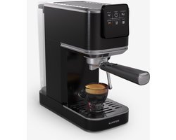 Klarstein Steelpresso Touch Slim Portafilter Machine - 20 Bar - 1350W - 1.2 Liter Watertank - Stoompijpje - Roestvrijstalen Behuizing - Compact - Zwart