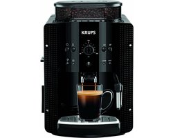 Koffiemachine, graan koffiemolen, krups essentiële yy8125fd cafetiere expresso, stoommondstuk, cappuccino, gemaakt in Frankrijk, zwart