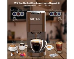 KOTLIE Espresso Koffiemachine - 4-in-1 Nespresso Capsule - 19 Bar Druk